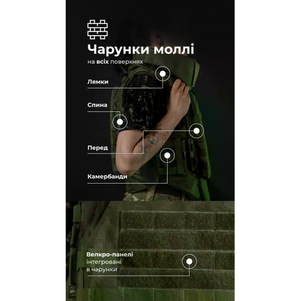 Бронежилет женский Balistyka "Сармат" с баллистическим противоосколочным пакетом 1 класса защиты под бронеплиты 25х30 см Olive 