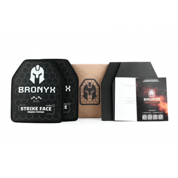 Бронеплита Bronyx 4-го класу захисту (НВМПЕ +Al₂O₃) розмір М (25х30см)