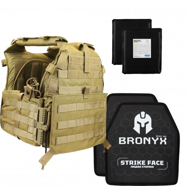 Комплект 6094 QRS Grad Coyote + плиты Bronix + баллистические пакеты