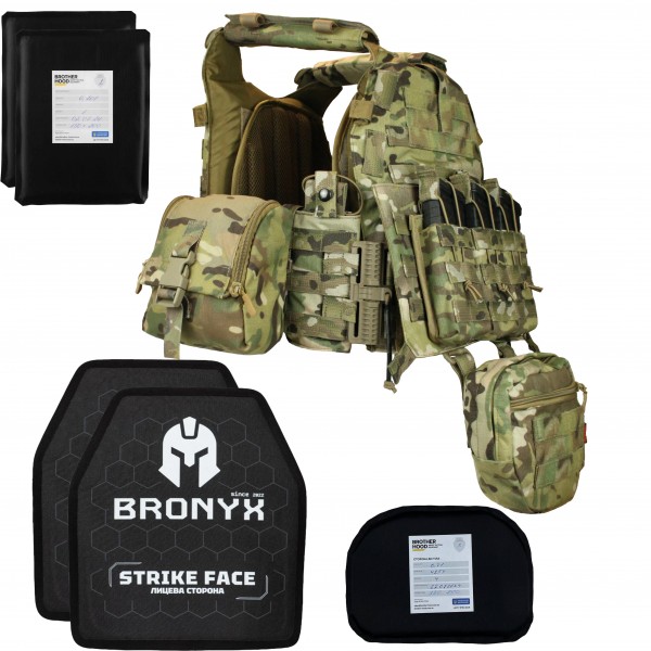 Комплект 6094 QRS Grad Original Multicam USA + плиты Bronix + баллистическая защита + подсумки