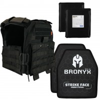 Бронекомплект плитоноска Grad FOPC QRS Black с керамическими плитами и баллистическими пакетами 15х20