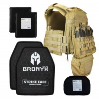 Бронекомплект плитоноска Grad FOPC QRS Coyote с подсумками, плитами Bronix и баллистическими пакетами