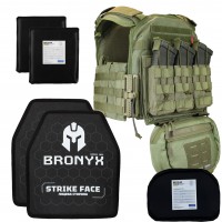 Бронекомплект плитоноска Grad FOPC QRS Olive с подсумками, плитами Bronix и баллистическими пакетами