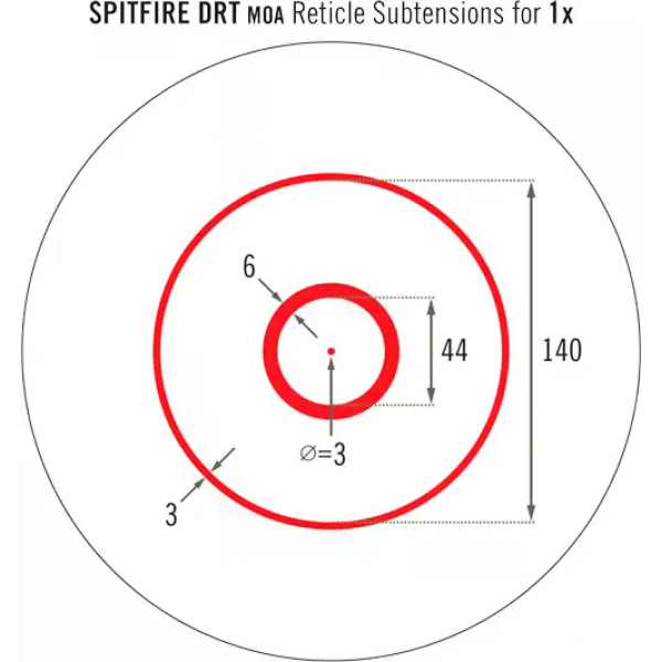 Прицел призматический Vortex Spitfire AR-1x сетка DRT с подсветкой