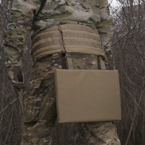 Каремат-сидушка Kiborg с баллистическим пакетом Militex 20mm Cordura Coyote