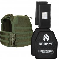 Бронекомплект плитоноска RTG РЕЙНДЖЕР Olive с плитами Bronyx и баллистическими пакетами 13x30