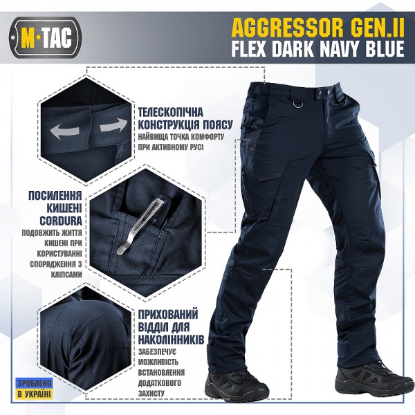 Штани M-TAC AGGRESSOR GEN II FLEX DARK NAVY BLUE