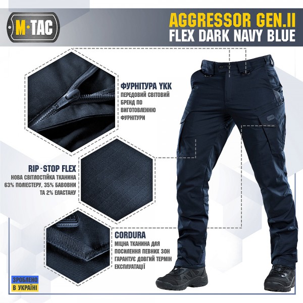 Штани M-TAC AGGRESSOR GEN II FLEX DARK NAVY BLUE