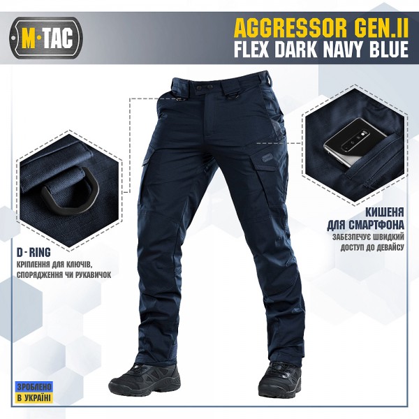 Штани M-TAC AGGRESSOR GEN II FLEX DARK NAVY BLUE