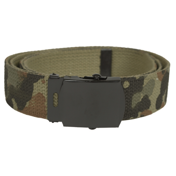 Ремень Mil-Tec Cotton Black Buckle Flecktarn