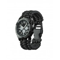 Часы тактические Mil-Tec Watch Paracord Bracelet Black