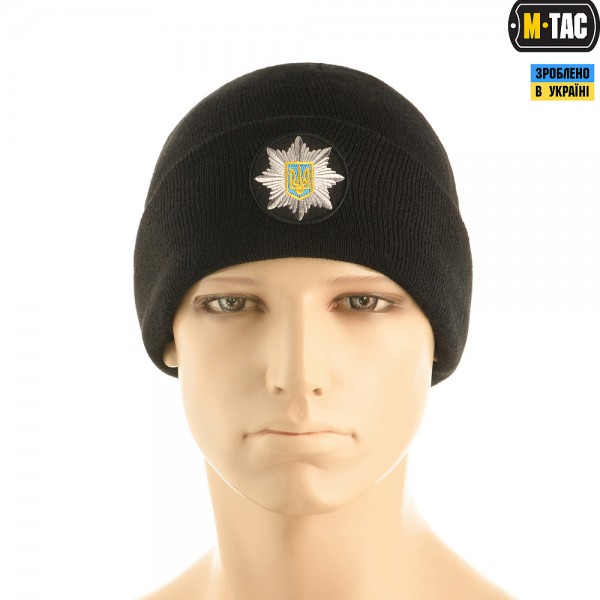 Шапка вязаная POLOCE 100% АКРИЛ M-TAC BLACK