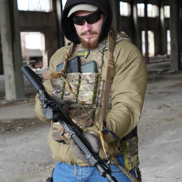 Ремень трехточечный оружейный RAGNAROK с широким наплечнтком KRAKEN carbine Gen.II Койот