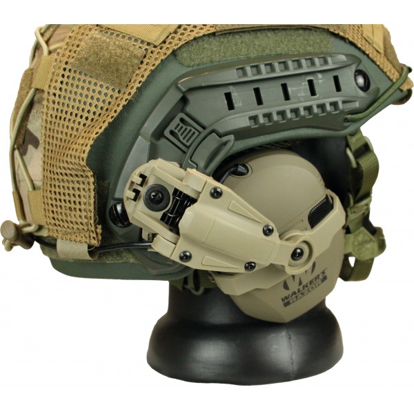 Комплект шлем баллистический FAST NIJ 0106.01 IIIA. 44 WENDY MultiCam с наушниками Walker's Razor Slim Electronic Muffs Flat Dark Earth