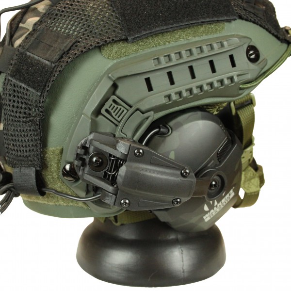 Комплект шлем баллистический FAST NIJ 0106.01 IIIA. 44 WENDY с наушниками Walker's Razor Slim Electronic Muffs Dark MultiCam