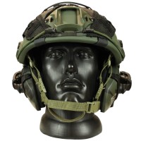 Комплект шлем баллистический FAST NIJ 0106.01 IIIA. 44 WENDY с наушниками Walker's Razor Slim Electronic Muffs Dark MultiCam