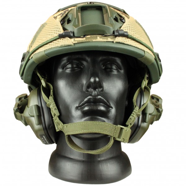 Комплект шлем баллистический FAST NIJ 0106.01 IIIA. 44 с WENDY MM14 и наушниками Earmor M31