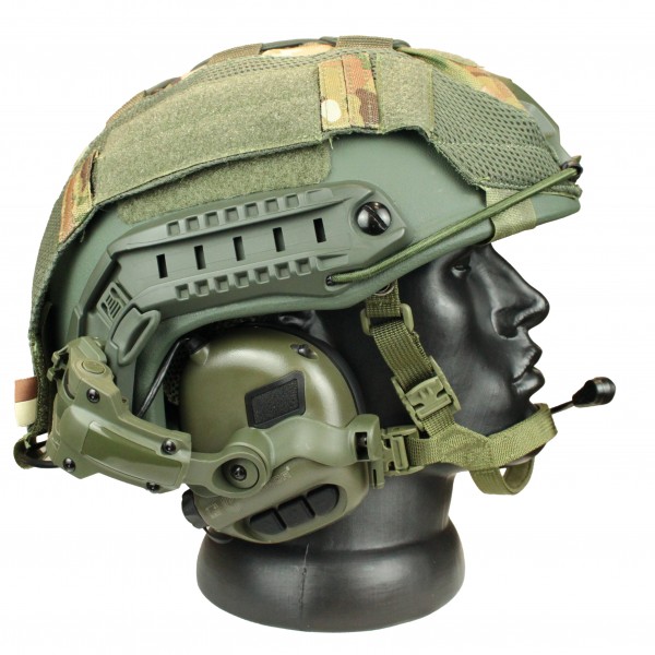 Комплект шолом балістичний FAST NIJ 0106.01 IIIA. 44 з WENDY MultiCam і навушниками Earmor M32