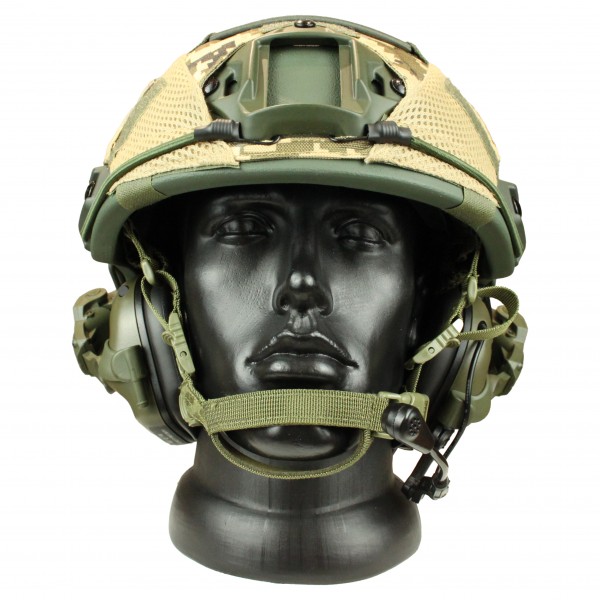 Комплект шлем баллистический FAST NIJ 0106.01 IIIA. 44 с WENDY MM14 и наушниками Earmor M32