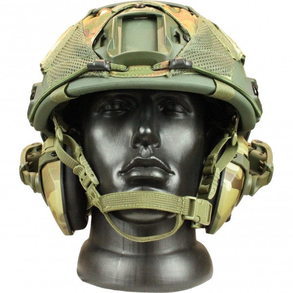 Комплект шолом балістичний FAST NIJ 0106.01 IIIA. 44 WENDY з навушниками Walker's Razor Slim Electronic Muffs MultiCam