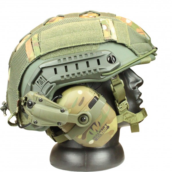 Комплект шолом балістичний FAST NIJ 0106.01 IIIA. 44 WENDY з навушниками Walker's Razor Slim Electronic Muffs MultiCam