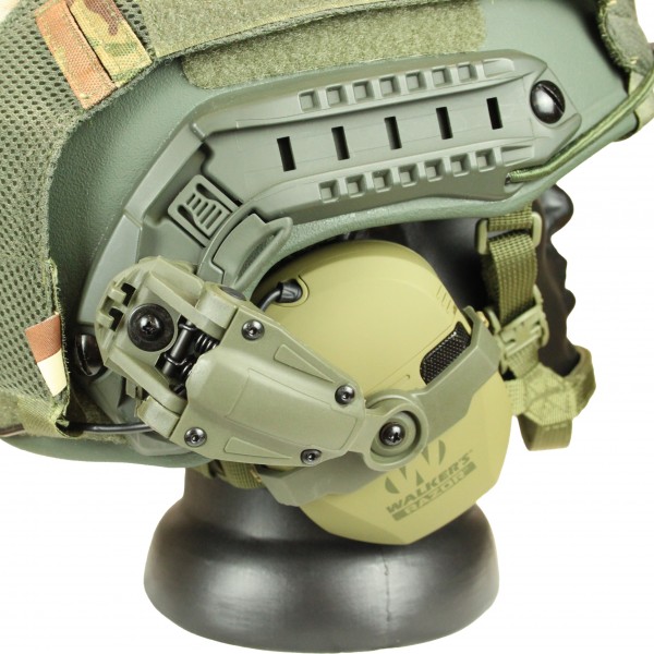 Комплект шлем баллистический FAST NIJ 0106.01 IIIA. 44 WENDY MultiCam с наушниками Walker's Razor Slim Electronic Muffs OD Green