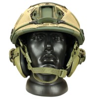 Комплект шлем баллистический FAST NIJ 0106.01 IIIA. 44 WENDY MM14 с наушниками Walker's Razor Slim Electronic Muffs OD Green