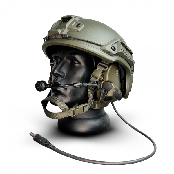 Комплект шлем баллистический PGD ARCH Olive с наушниками PELTOR ComTac XPI 