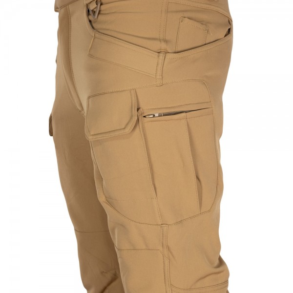 Штаны тактические утепленные Vik-Tailor SoftShell с усиленными вставками, Coyote